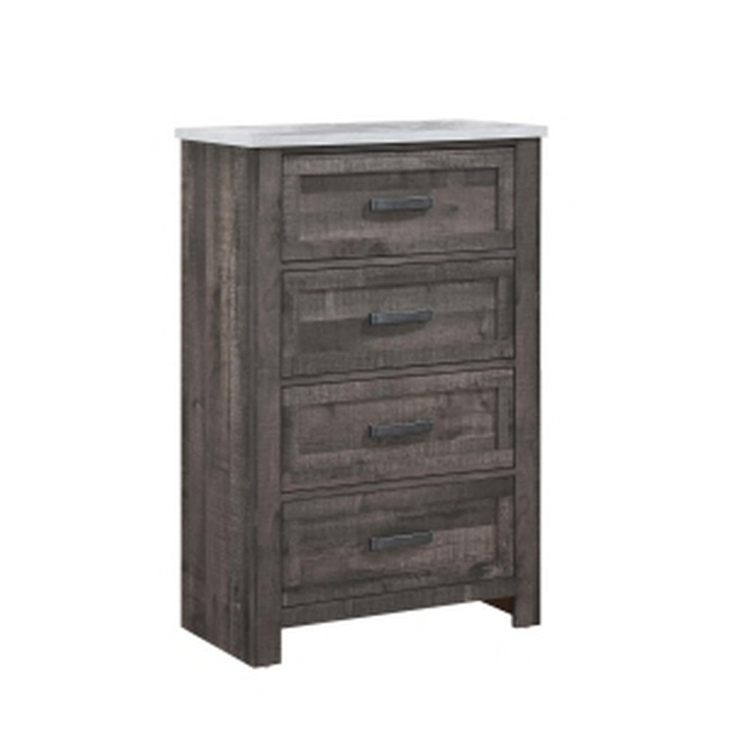 Romy 48 Inch Tall Dresser Chest 4 Drawer Rustic Farmhouse Gray White Wood By Casagear Home BM313185