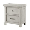 Myna 29 Inch Nightstand with 2 Drawers Rustic Farmhouse White Oak Veneer By Casagear Home BM313186