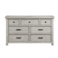 Myna 67 Inch Wide Dresser 7 Drawers Rustic Farmhouse White Oak Veneer By Casagear Home BM313187