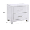 Roni 26 Inch Nightstand, 2 Drawers, Embossed Design, White Solid Wood By Casagear Home
