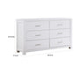 Roni 66 Inch Wide Dresser 6 Drawers Embossed Design White Solid Wood By Casagear Home BM313195