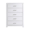Roni 52 Inch Tall Dresser Chest 5 Drawers Embossed White Solid Wood By Casagear Home BM313196