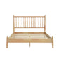 Lika Queen Size Platform Bed Vertical Slatted Headboard Natural Brown By Casagear Home BM313197