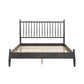 Lika Queen Size Platform Bed Vertical Slatted Headboard Gray Finish By Casagear Home BM313198