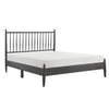 Lika Queen Size Platform Bed Vertical Slatted Headboard Gray Finish By Casagear Home BM313198