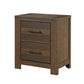 Aco 30 Inch Nightstand 2 Drawers with Black Handles Antique Brown Wood By Casagear Home BM313200