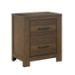 Aco 30 Inch Nightstand 2 Drawers with Black Handles Antique Brown Wood By Casagear Home BM313200