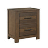 Aco 30 Inch Nightstand 2 Drawers with Black Handles Antique Brown Wood By Casagear Home BM313200