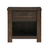 Niti 28 Inch Nightstand, 1 Drawer and 1 Open Storage Cubby, Antique Brown By Casagear Home