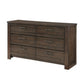 Niti 63 Inch Wide Dresser with 6 Drawers Antique Brown Solid Wood By Casagear Home BM313204