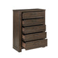 Niti 51 Inch Tall Dresser Chest 5 Drawers Antique Brown Solid Wood By Casagear Home BM313205