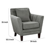 Jess 34 Inch Accent Armchair with 1 Pillow Gray Velvet Channel Tufted By Casagear Home BM313207