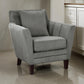 Jess 34 Inch Accent Armchair with 1 Pillow Gray Velvet Channel Tufted By Casagear Home BM313207