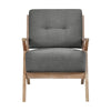 Edra 33 Inch Accent Armchair Rubberwood Frame Gray Polyester Cushions By Casagear Home BM313208