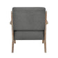 Edra 33 Inch Accent Armchair Rubberwood Frame Gray Polyester Cushions By Casagear Home BM313208