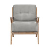 Edra 33 Inch Accent Armchair Rubberwood Frame Gray Polyester Cushions By Casagear Home BM313208