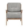 Edra 33 Inch Accent Armchair Wood Frame Light Gray Polyester Cushions By Casagear Home BM313209