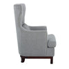 Kuri 34 Inch Accent Armchair 1 Lumbar Pillow Gray Wingback Button Tufted BM313212
