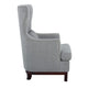Kuri 34 Inch Accent Armchair 1 Lumbar Pillow Gray Wingback Button Tufted BM313212