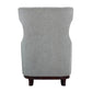 Kuri 34 Inch Accent Armchair 1 Lumbar Pillow Gray Wingback Button Tufted By Casagear Home BM313211