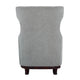 Kuri 34 Inch Accent Armchair 1 Lumbar Pillow Gray Wingback Button Tufted By Casagear Home BM313211