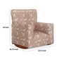 Tye 24 Inch Kids Rocking Chair, Soft Pink, White Dog Print, Brown Legs By Casagear Home