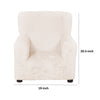 Tye 19 Inch Kids Sofa Chair White Soft Faux Fur Padded Seat Round Legs By Casagear Home BM313219