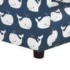 Tye 19 Inch Kids Sofa Chair, Blue Fabric, White Whale Print, Round Legs By Casagear Home