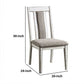 24 Inch Dining Side Chair Set of 2 Rustic White Wood Gray Fabric Seat By Casagear Home BM313223