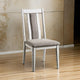 24 Inch Dining Side Chair Set of 2, Rustic White Wood, Gray Fabric Seat By Casagear Home