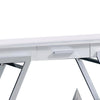 Tius 48 Inch Sofa Table Open Shelf Chrome Frame High Gloss White Finish By Casagear Home BM313233