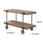 Loak 47 Inch Sofa Table, Plank Design, 1 Shelf, Wheels, Brown, Black By Casagear Home
