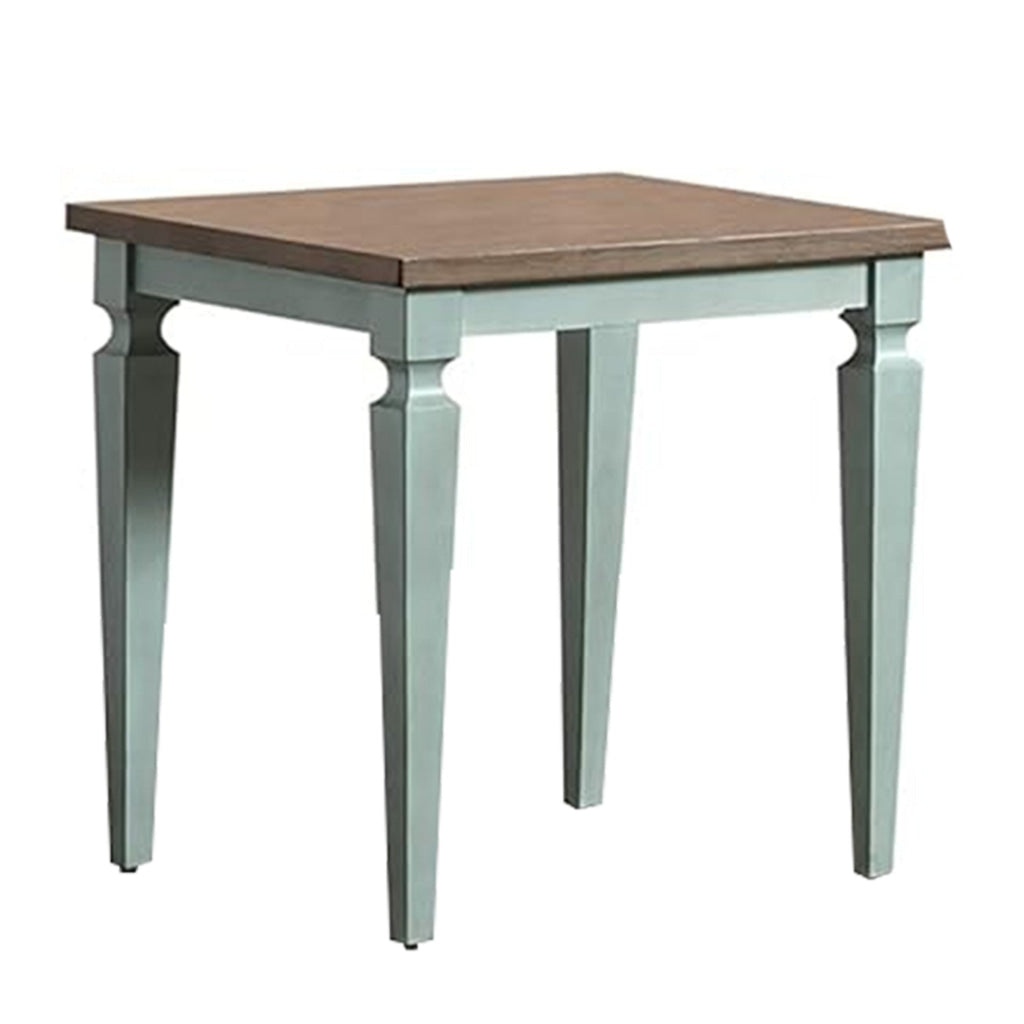 Miun 3 Piece Coffee and End Table Set Classic Teal Brown Solid Wood By Casagear Home BM313239