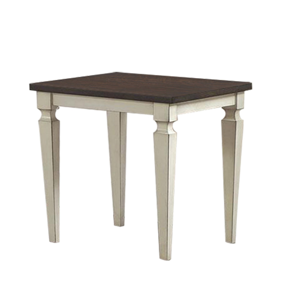 Miun 3 Piece Coffee and End Table Set Classic White Brown Solid Wood By Casagear Home BM313240