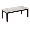 Lide 3 Piece Coffee Table and End Table Set, White Faux Marble Top, Black By Casagear Home
