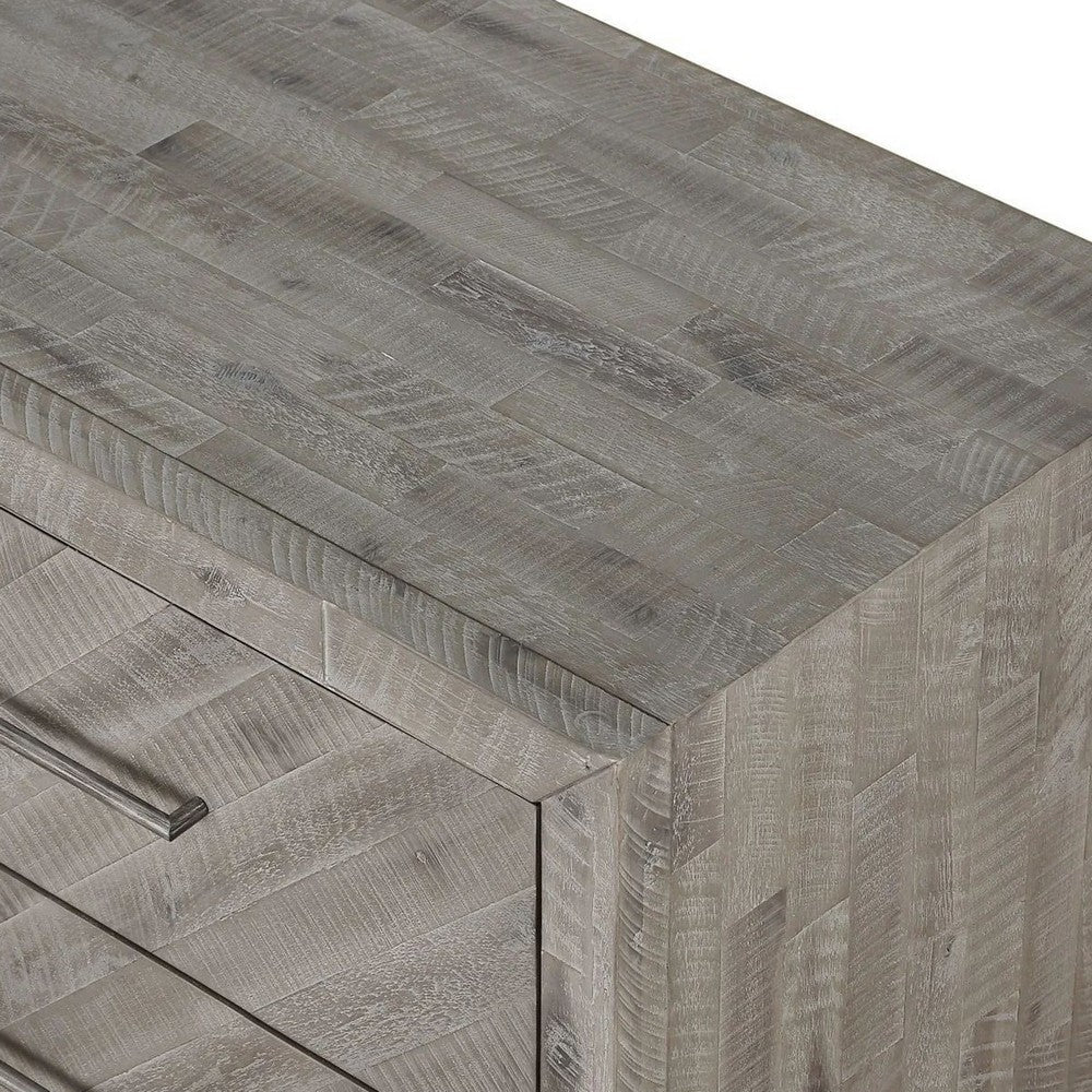 Alliso 72 Inch Wide Dresser 6 Drawers with Handles Herringbone Gray BM313245