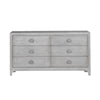 Roe 66 Inch Wide Dresser 6 Drawers Carved Beveled Glass Mirror Gray BM313247