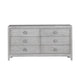 Roe 66 Inch Wide Dresser 6 Drawers Carved Beveled Glass Mirror Gray BM313247