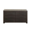 Aziel 66 Inch Wide Dresser 6 Drawers with Bronze Handles Basalt Gray BM313250