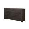 Aziel 66 Inch Wide Dresser 6 Drawers with Bronze Handles Basalt Gray BM313250