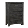 Pim 56 Inch Tall Dresser Chest, 5 Drawers with Metal Handles, Graphite Gray