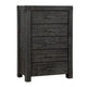 Pim 56 Inch Tall Dresser Chest, 5 Drawers with Metal Handles, Graphite Gray