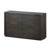 Jose 64 Inch Wide Dresser 8 Drawers with Nickel Handles Plinth Base Gray