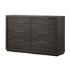 Jose 64 Inch Wide Dresser 8 Drawers with Nickel Handles Plinth Base Gray