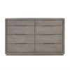 Jose 64 Inch Wide Dresser 8 Drawers with Nickel Handles Plinth Taupe