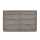 Jose 64 Inch Wide Dresser 8 Drawers with Nickel Handles Plinth Taupe