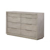 Jose 64 Inch Wide Dresser 8 Drawers with Nickel Handles Plinth Taupe