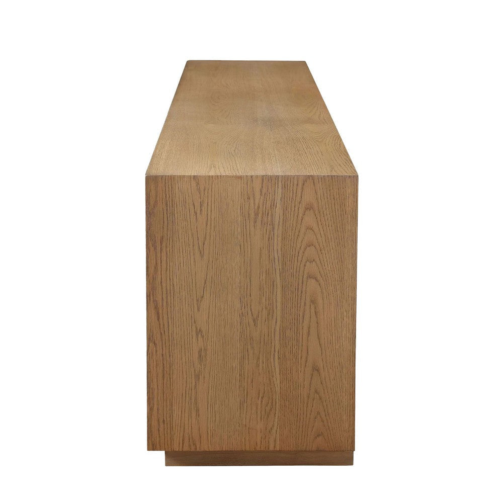 74 Inch TV Media Entertainment Console 2 Door Cabinet 6 Shelves Brown BM313263