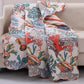 Wade 50 x 60 Quilted Throw Blanket with Fill Corals and Seashells Design By Casagear Home BM313271