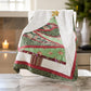 50 x 60 Cotton Quilted Throw Blanket, Christmas Tree Holiday Print By Casagear Home